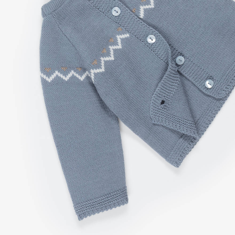 Babidu-Boys 2 Piece Knitted Babygrow & Hat Set | Childrensalon