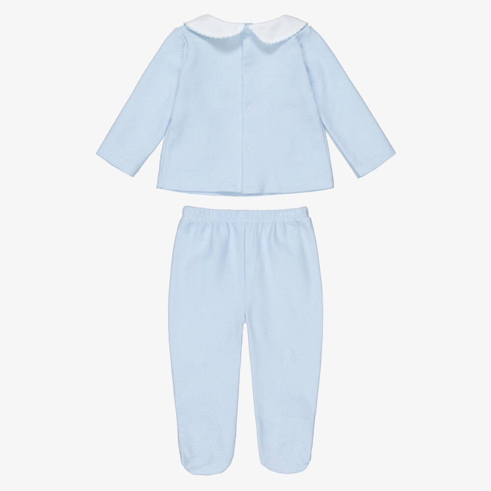 Babidu-أفارول بيبي غرو قطعتين قطن لون أزرق للأولاد الرضع | Childrensalon