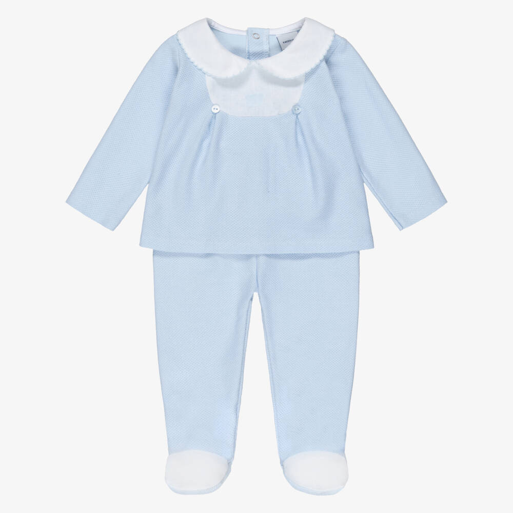 Babidu-أفارول بيبي غرو قطعتين قطن لون أزرق للأولاد الرضع | Childrensalon