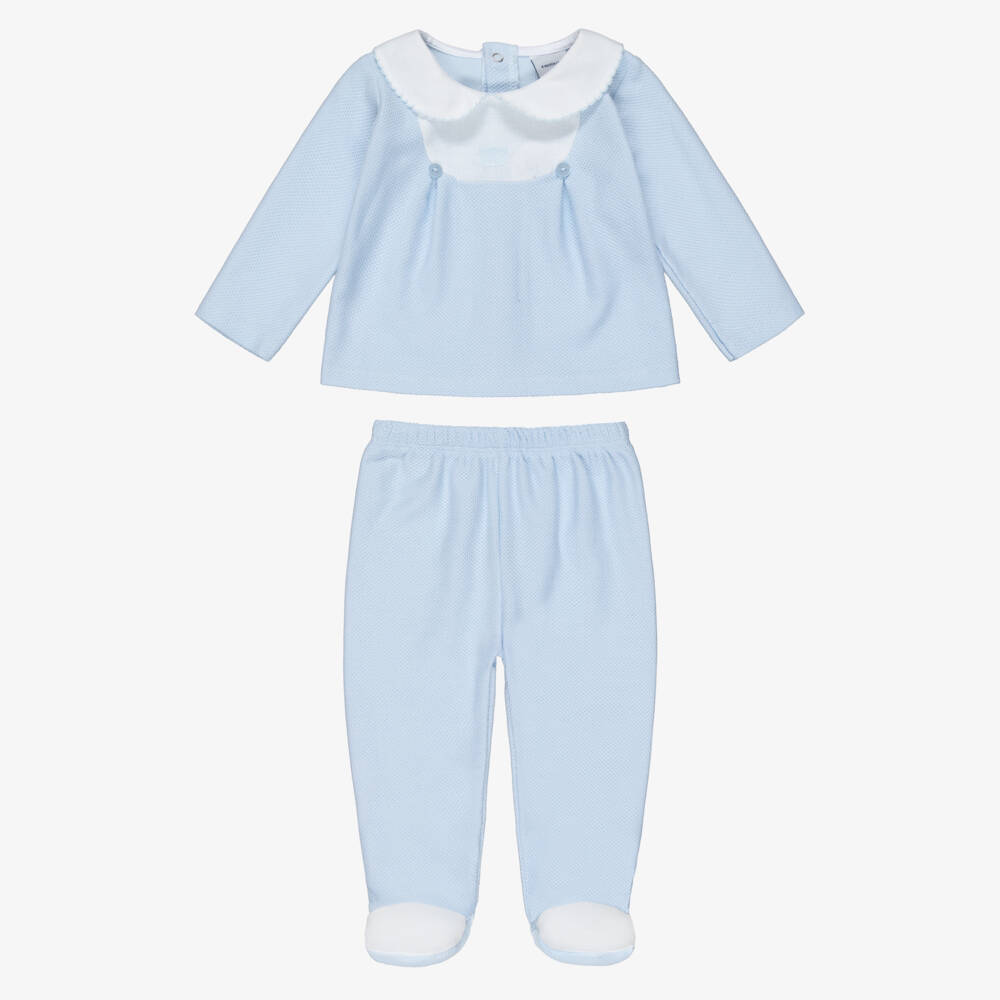 Babidu-أفارول بيبي غرو قطعتين قطن لون أزرق للأولاد الرضع | Childrensalon