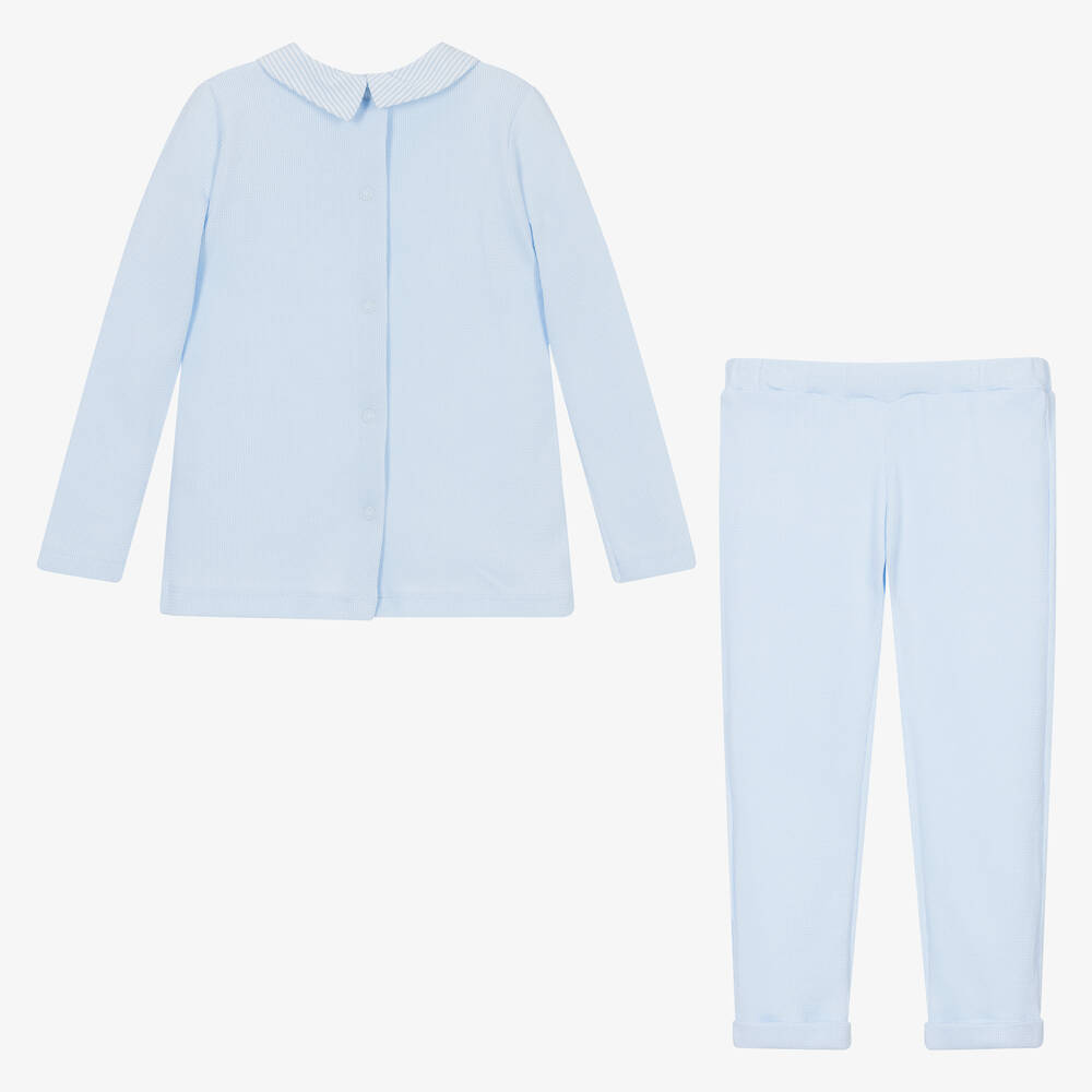Babidu-Boys Blue Knitted Trouser Set | Childrensalon