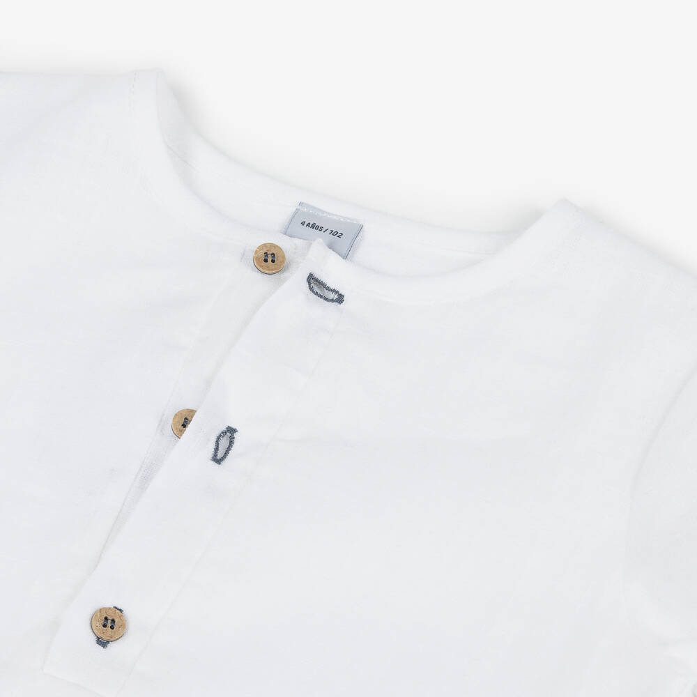 Babidu-Boys Blue & White Cotton Shorts Set with Adjustable Sleeves | Childrensalon