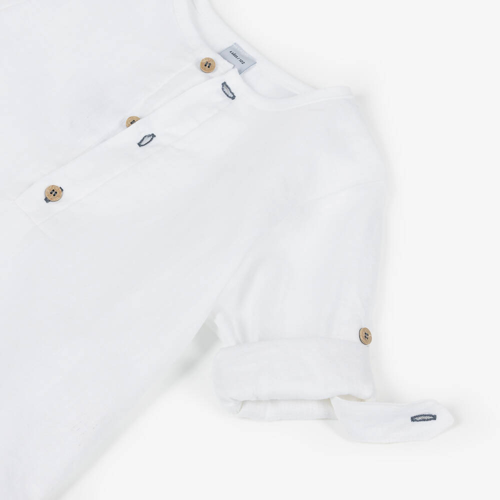 Babidu-Boys Blue & White Cotton Shorts Set with Adjustable Sleeves | Childrensalon