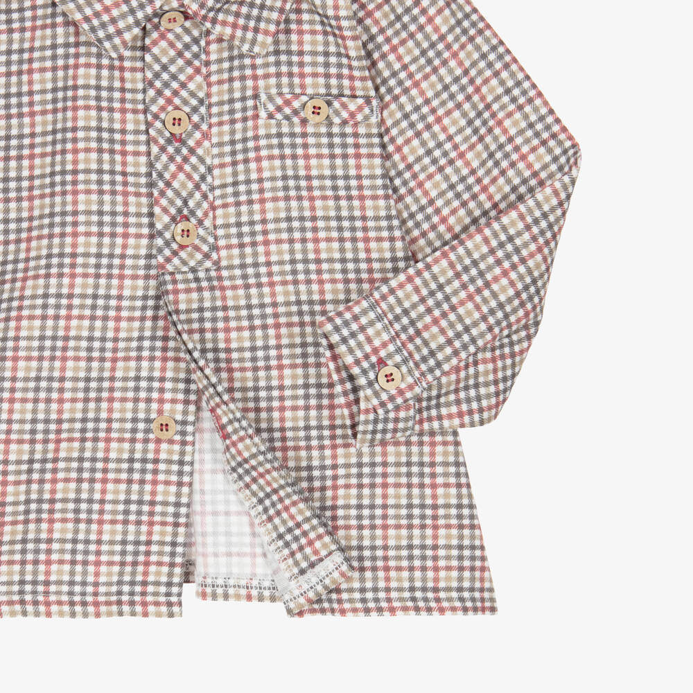 Babidu-Boys Check & Burgundy Corduroy Shorts Set | Childrensalon