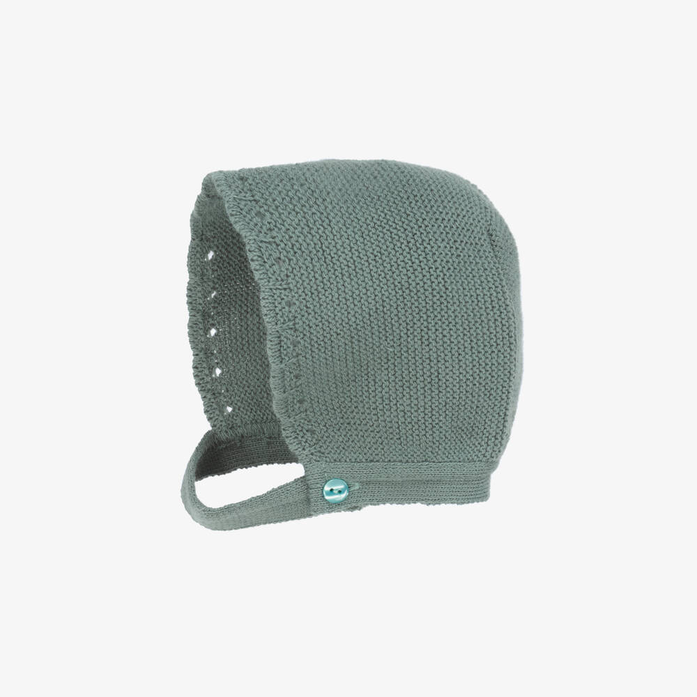Babidu-Boys Green Knitted Babysuit & Hat Set | Childrensalon