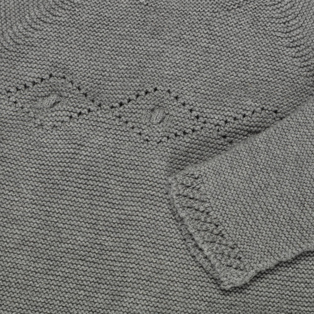 Babidu-Boys Grey Cotton Knit Babysuit Set | Childrensalon