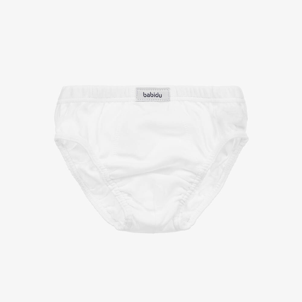 Babidu-Boys White Cotton Pants | Childrensalon
