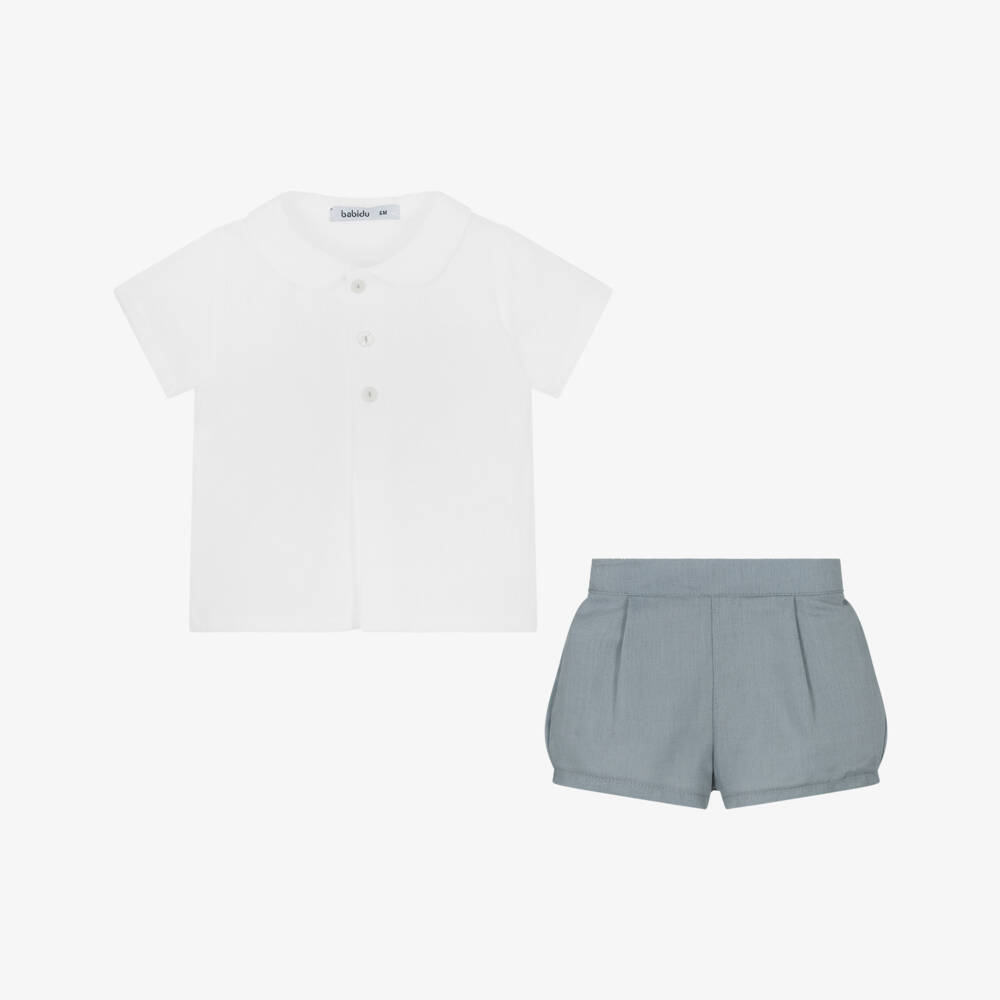 Boys Grey Cotton Shorts