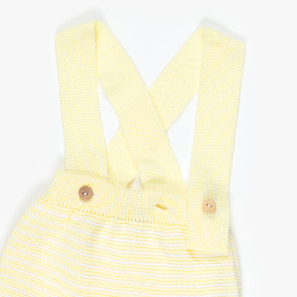 Babidu-Boys Yellow Knit Cardigan & Shorts Set | Childrensalon