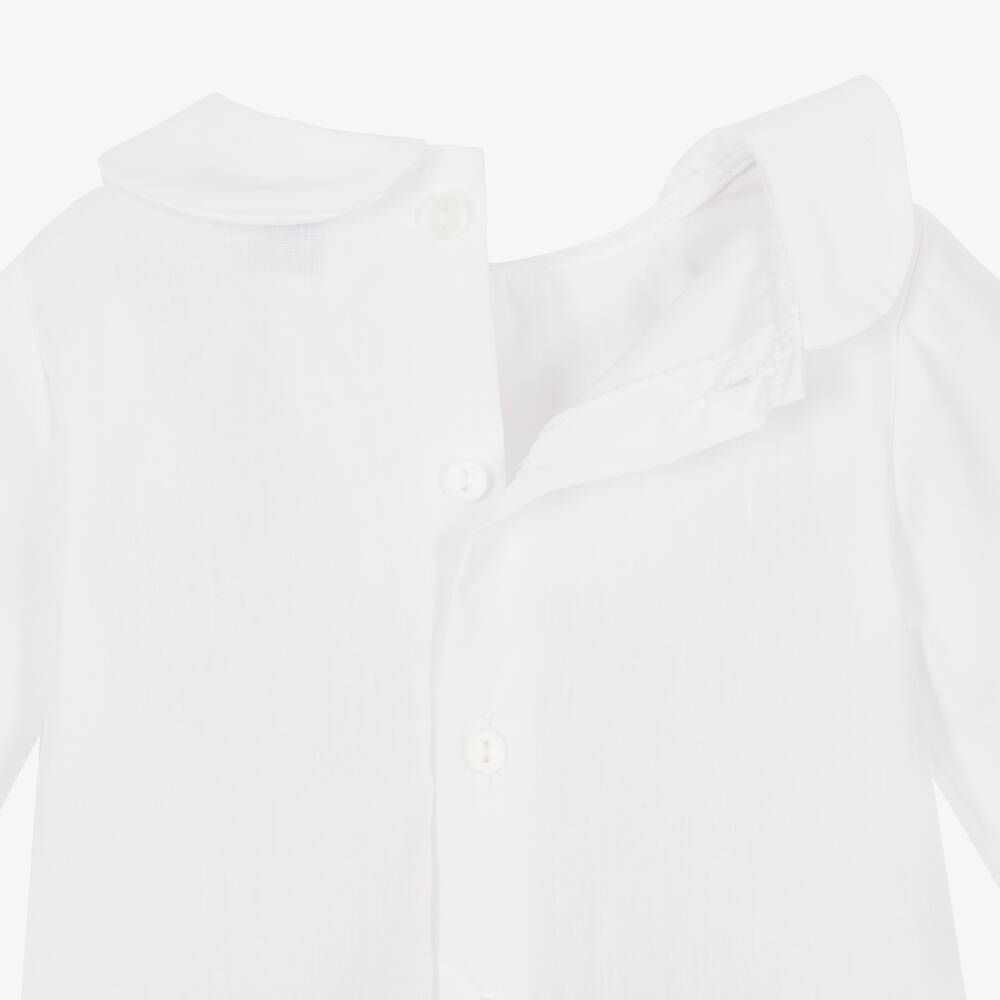 Babidu-Girls Pale Blue Cotton Piqué Shorts Set | Childrensalon