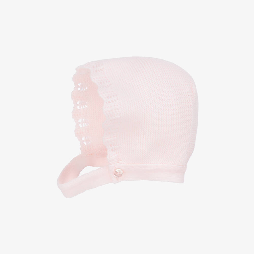 Babidu-Girls Pale Pink Knitted 2 Piece Babysuit Set | Childrensalon