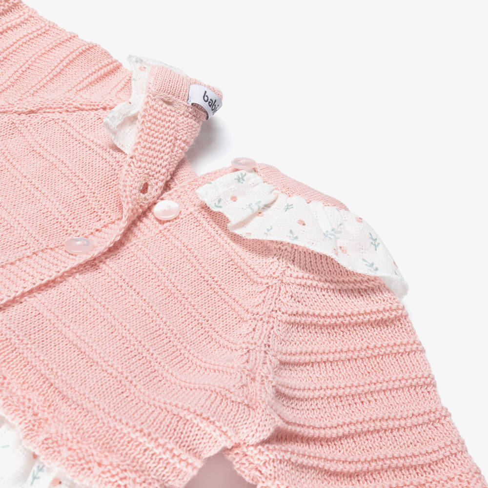 Babidu-Платье розово-белое с цветочным принтом для девочек | Childrensalon