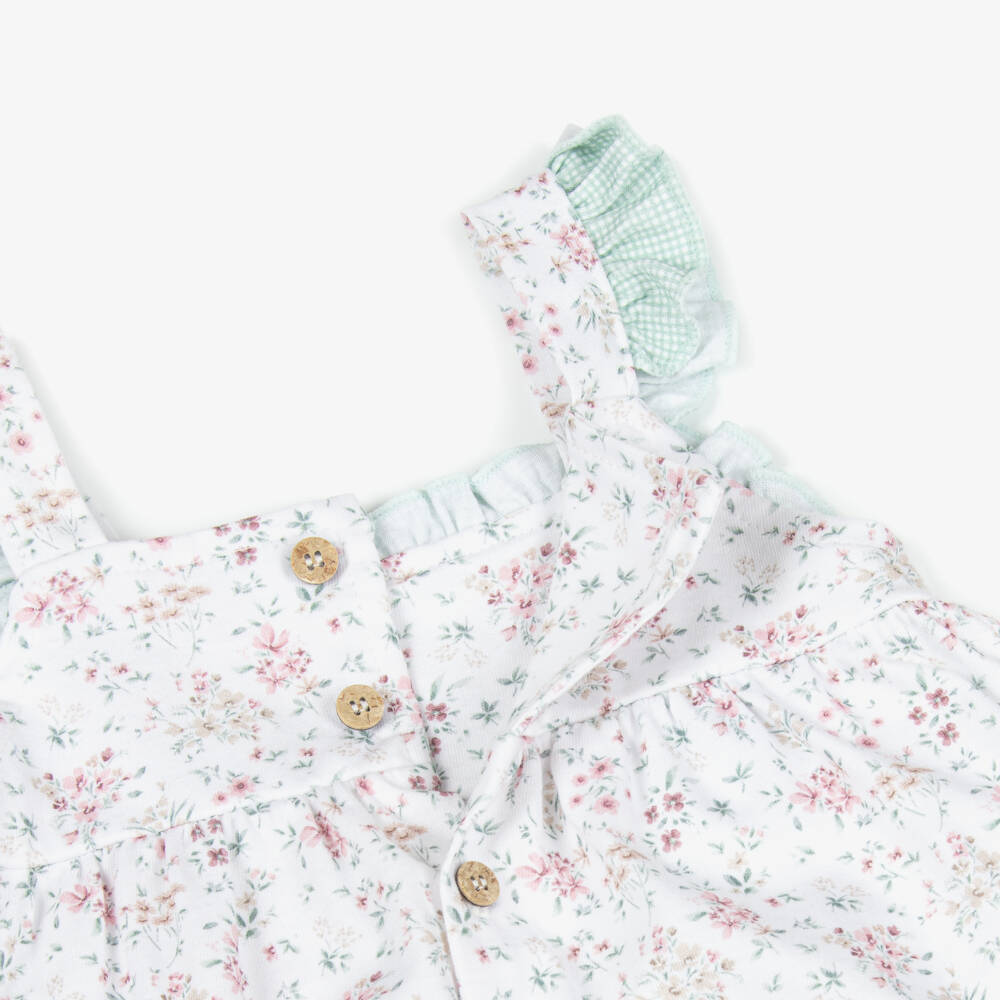 Babidu-فستان بدون أكمام قطن لون أبيض للبنات | Childrensalon