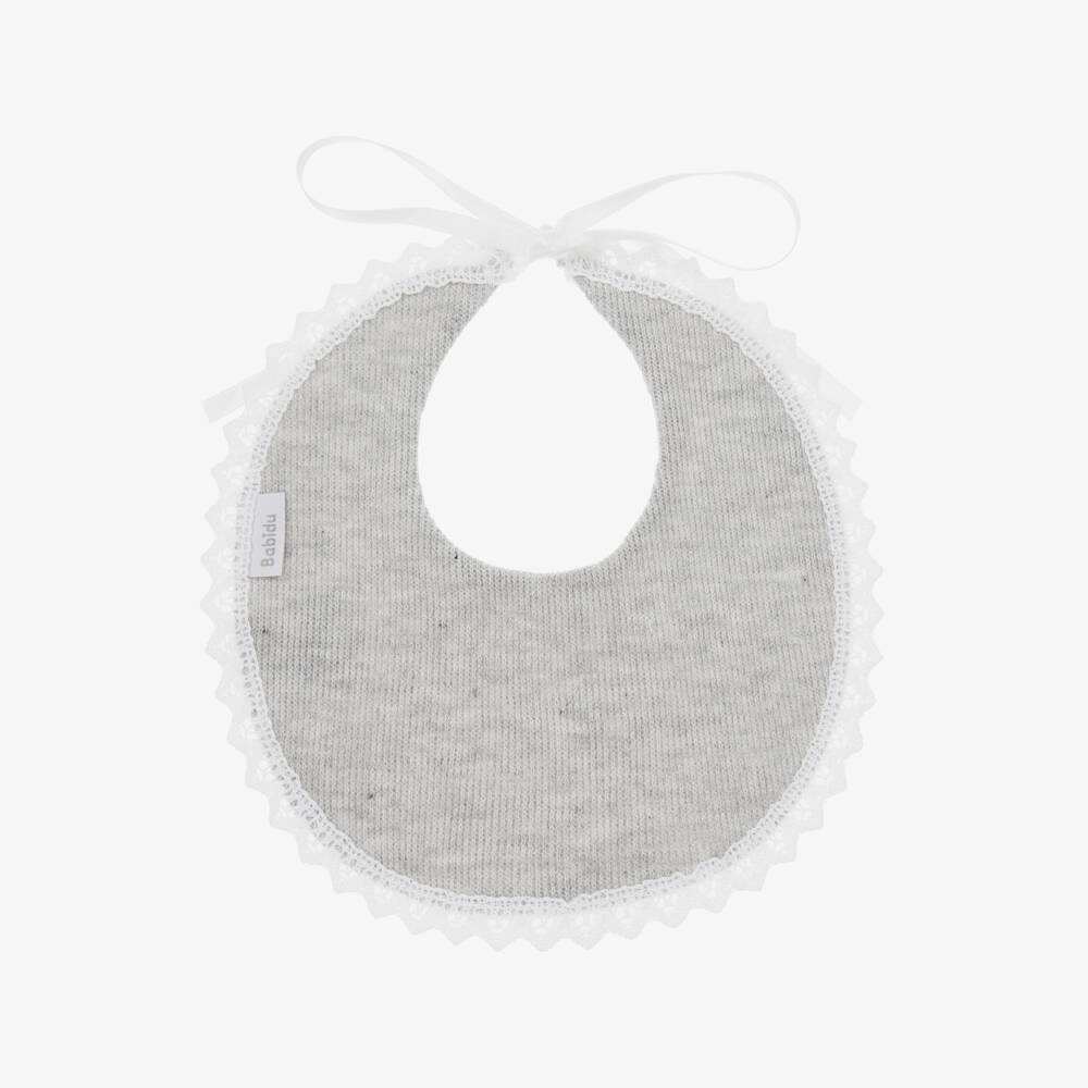 Babidu-Grey Cotton Baby Bib | Childrensalon