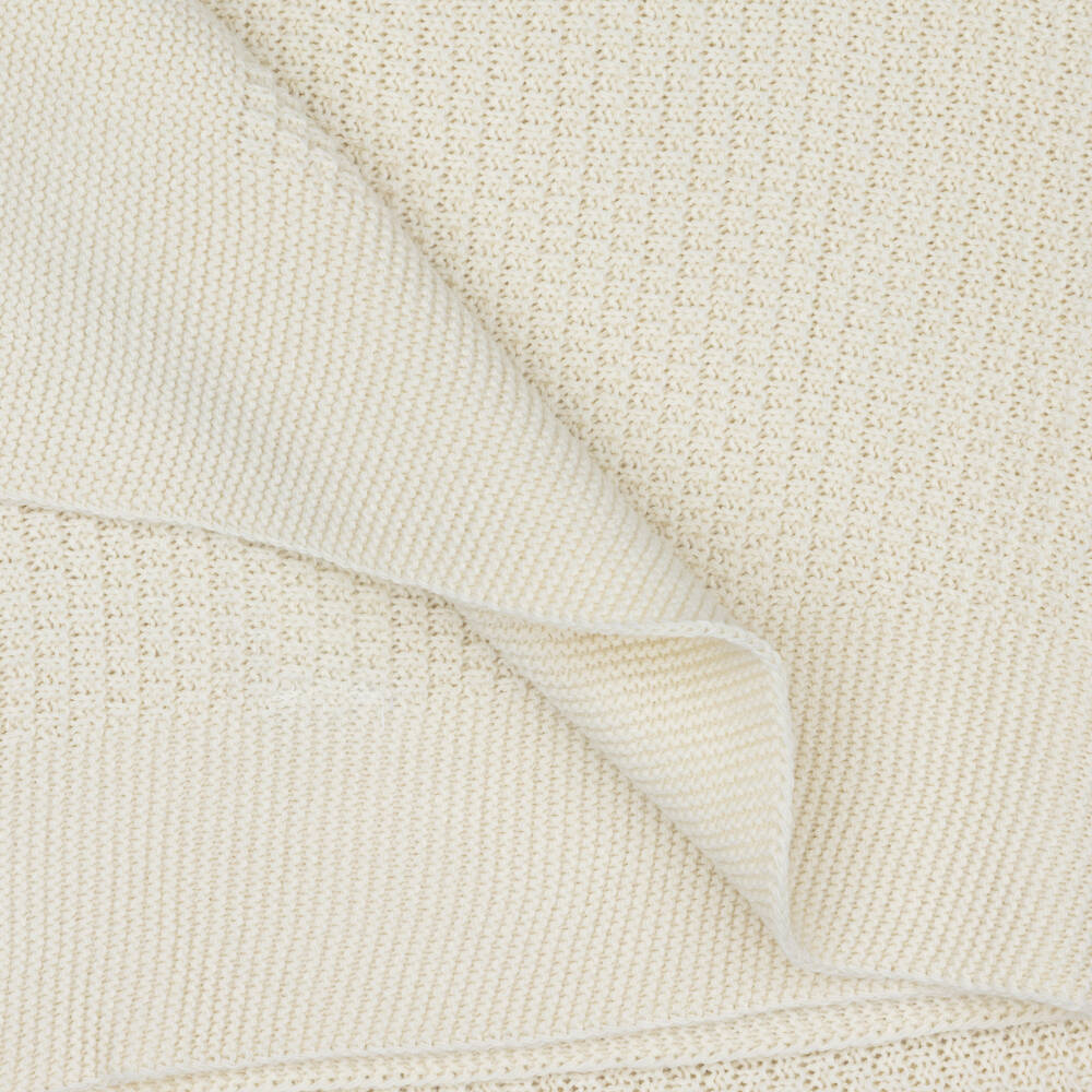 Babidu-Knitted Beige Baby Blanket (94cm) | Childrensalon