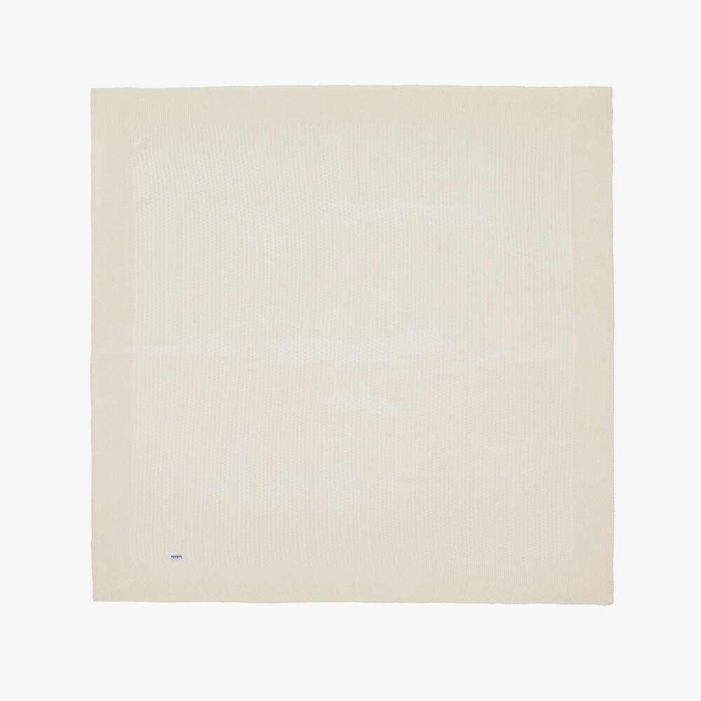 Babidu-Knitted Beige Baby Blanket (94cm) | Childrensalon