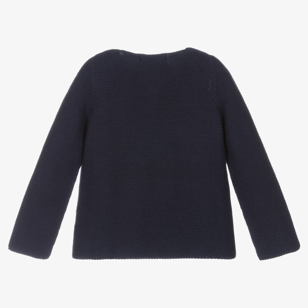 Babidu-Синий вязаный кардиган из хлопка | Childrensalon