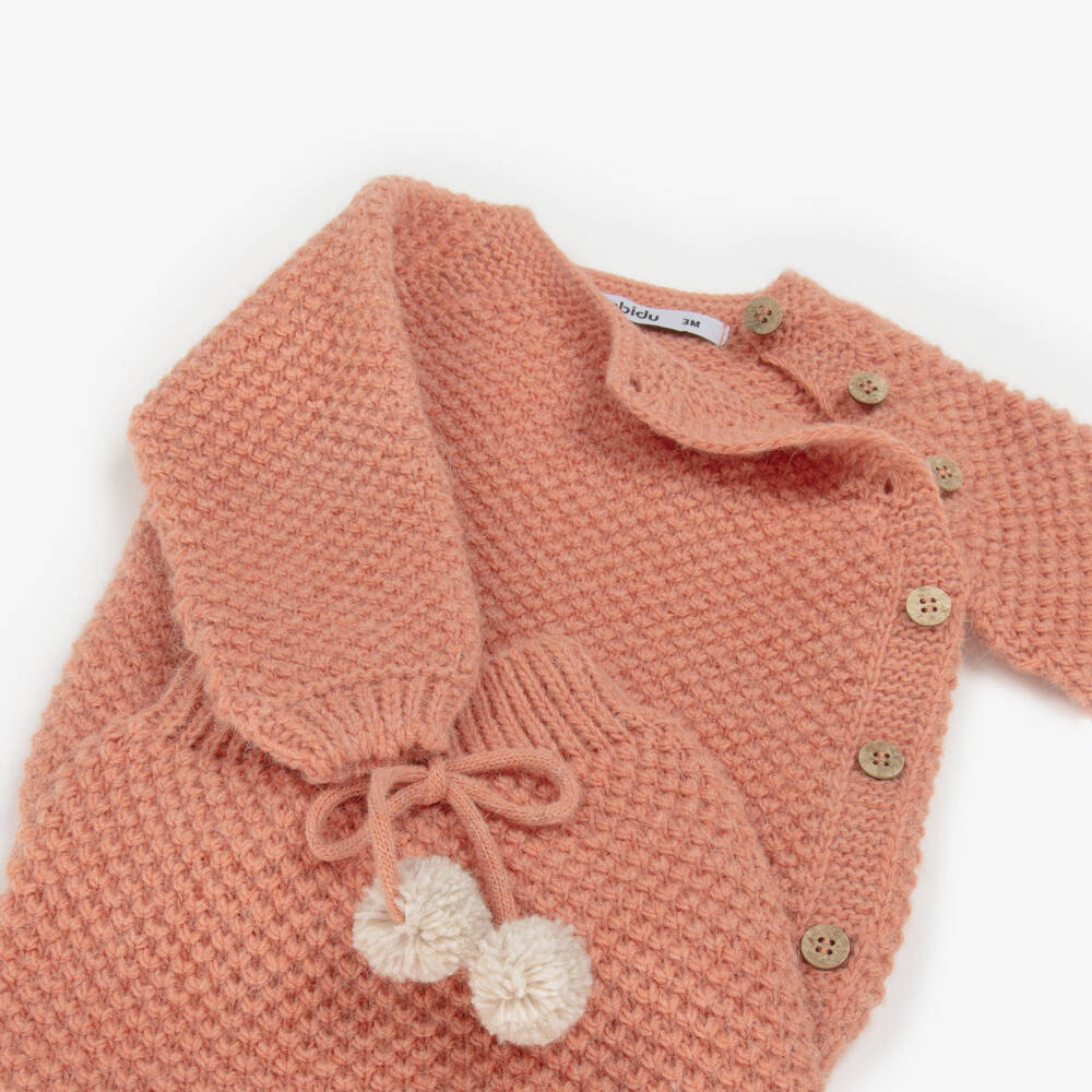 Babidu-Orange Knitted Wool Mix Trouser Set | Childrensalon