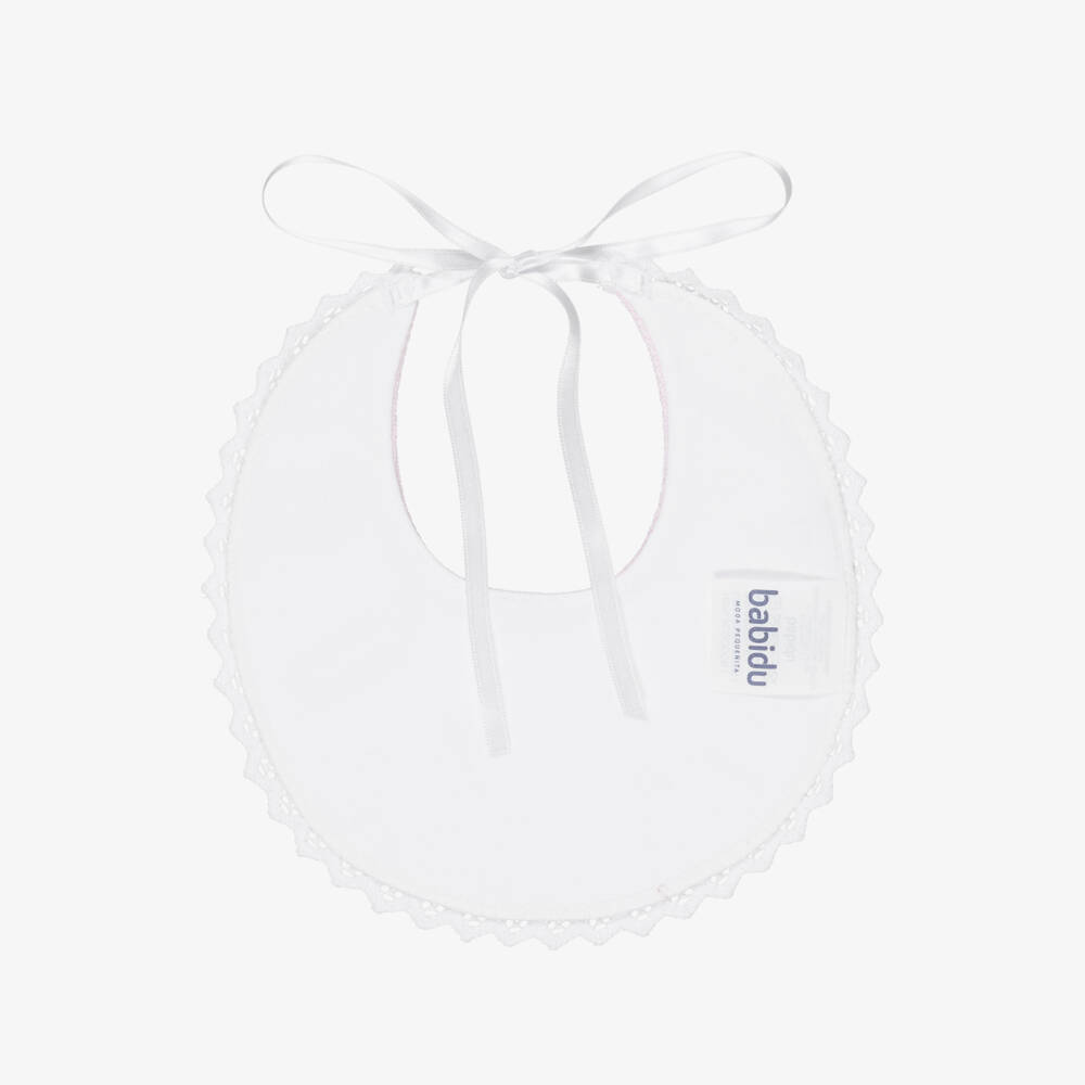 Babidu-Pink Cotton Baby Bib | Childrensalon