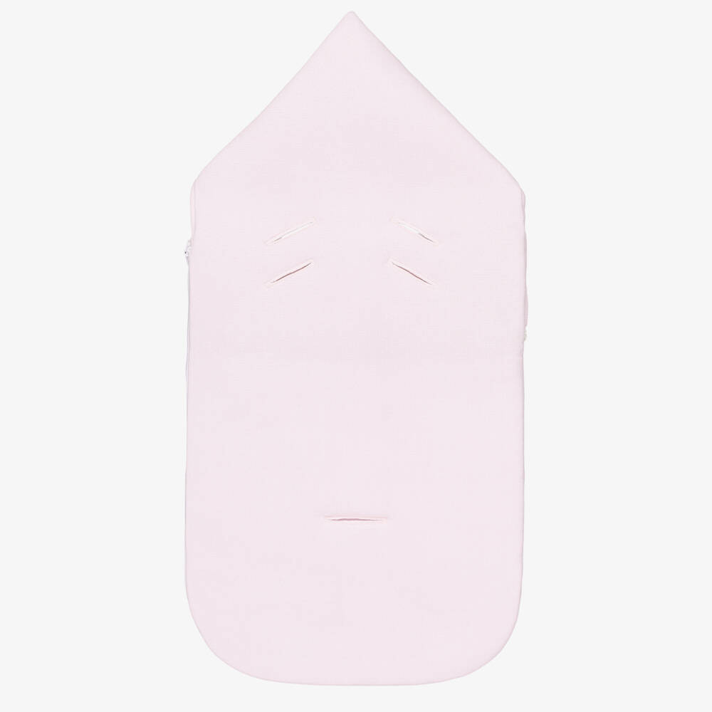 Babidu-Конверт розовый хлопковый с утеплителем и принтом зайчика (80см) | Childrensalon