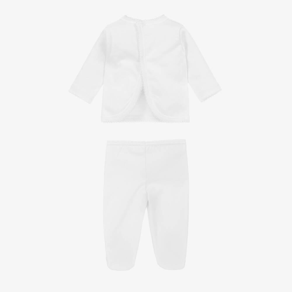 Babidu-White 2 Piece Babygrow | Childrensalon
