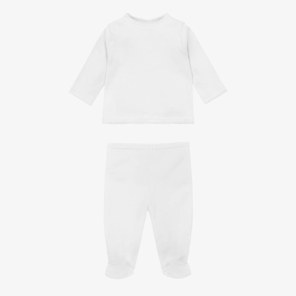 Babidu-White 2 Piece Babygrow | Childrensalon