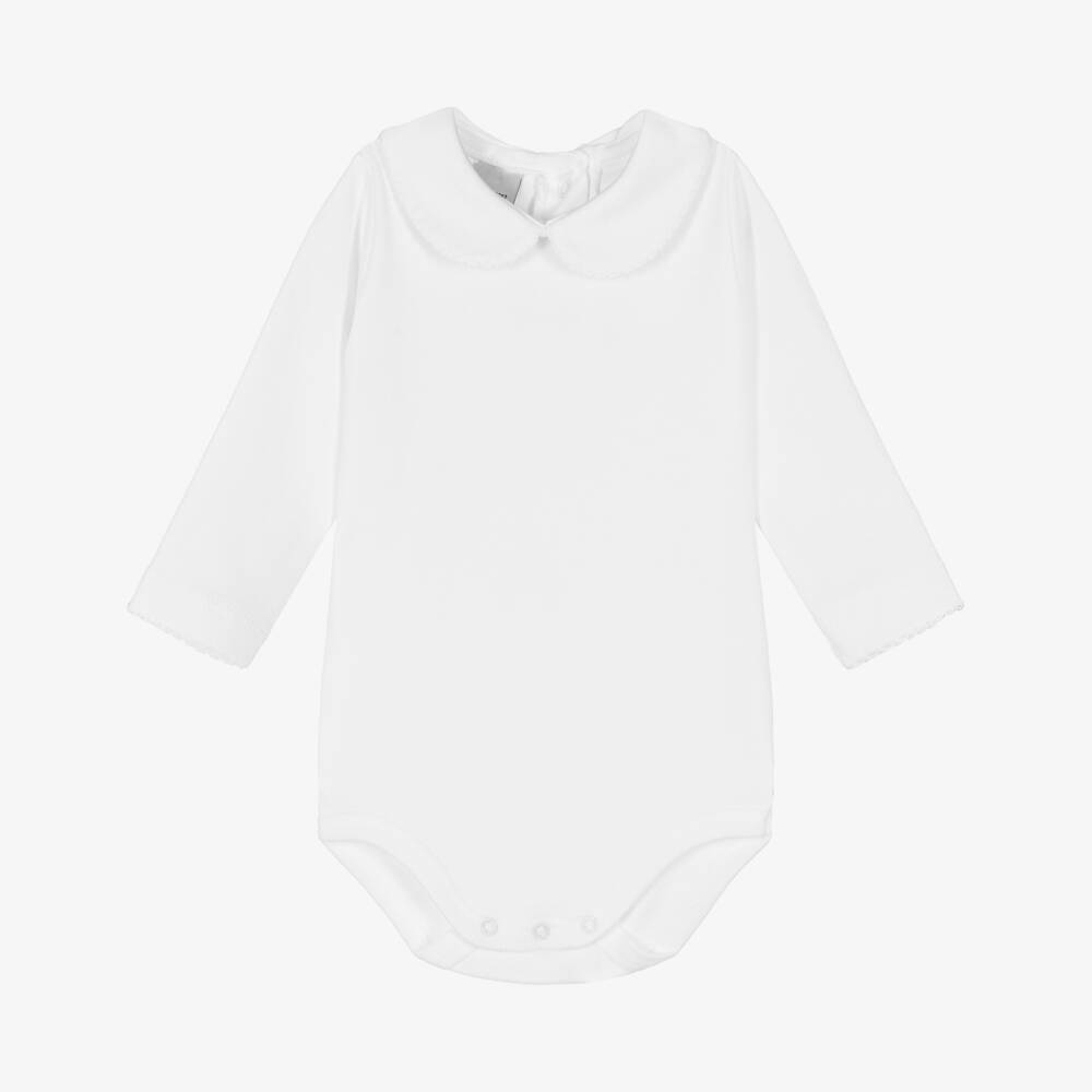 Babidu-White Cotton Bodysuit | Childrensalon