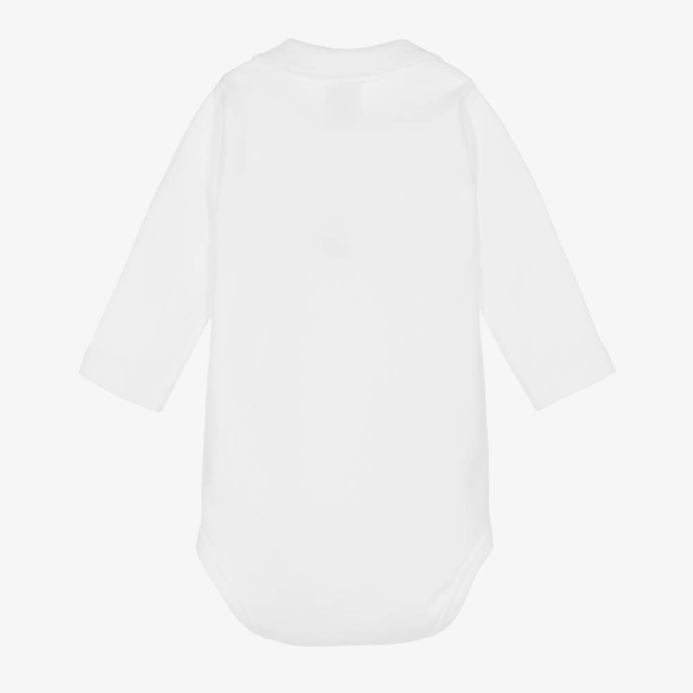 Babidu-Белое боди из хлопкового джерси | Childrensalon