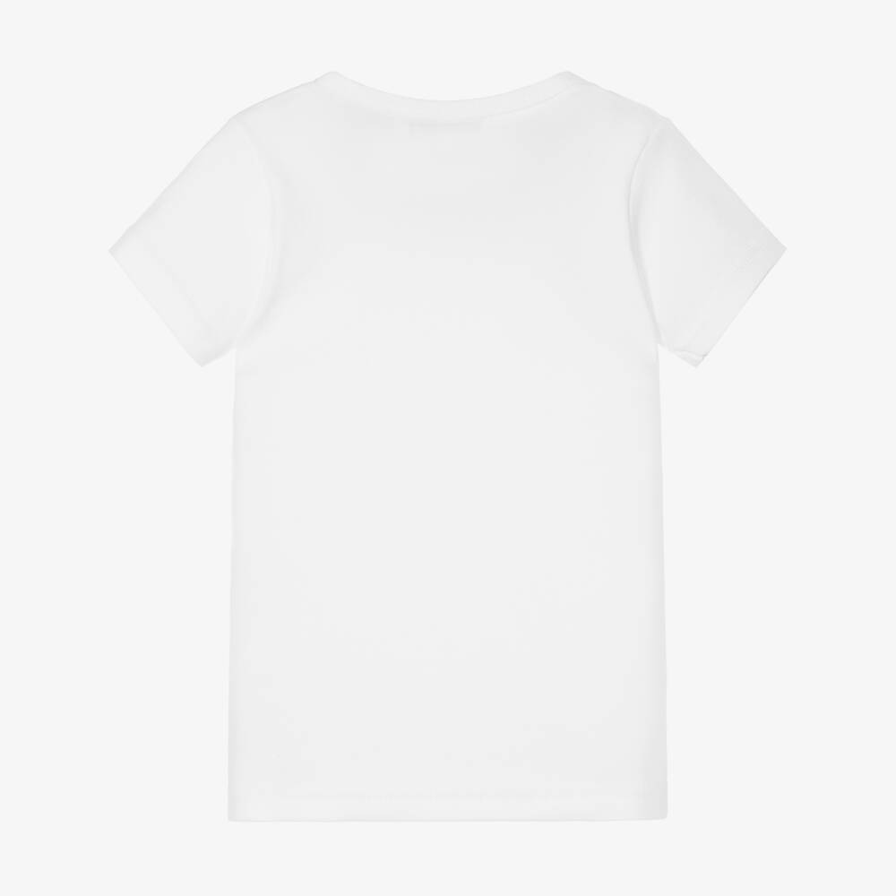 Babidu-White Cotton Jersey T-Shirt | Childrensalon