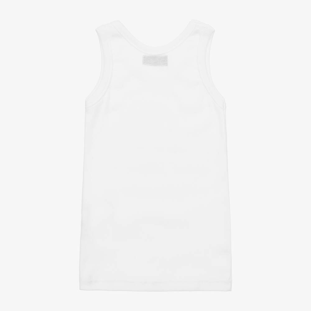 Babidu-White Cotton Jersey Vest | Childrensalon