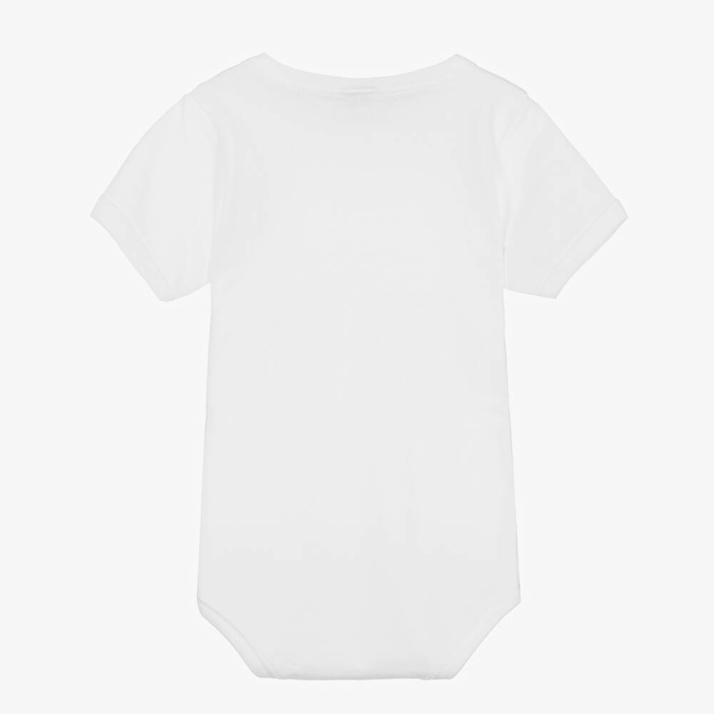 Babidu-White Cotton Short-Sleeved Bodyvest | Childrensalon