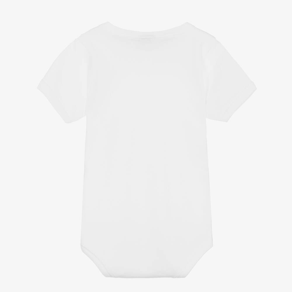 Babidu-White Cotton Short-Sleeved Bodyvest | Childrensalon
