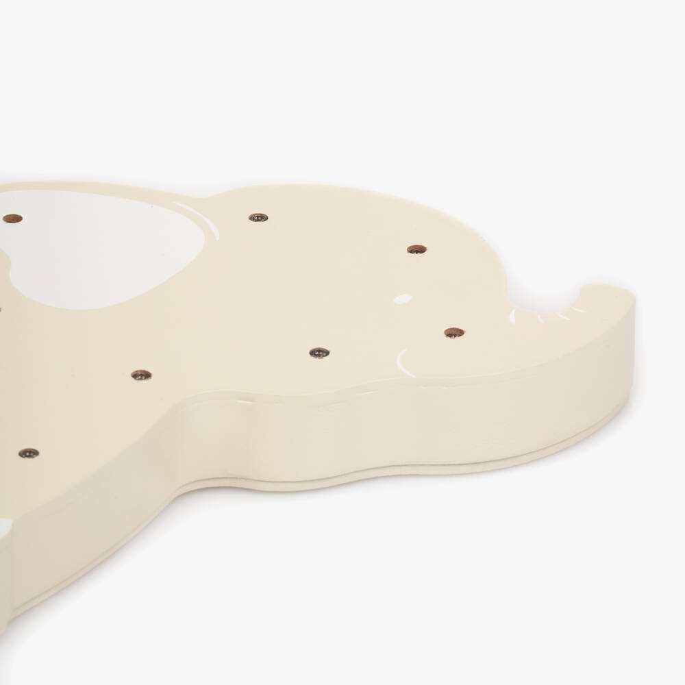 Bam Bam-Beige Wood Elephant Nightlight (20cm) | Childrensalon