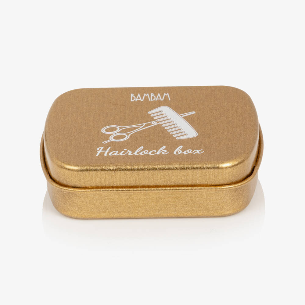 Bam Bam-صندوق تذكار لحفظ خصلة شعر لون الذهبي (5.5 سم) | Childrensalon