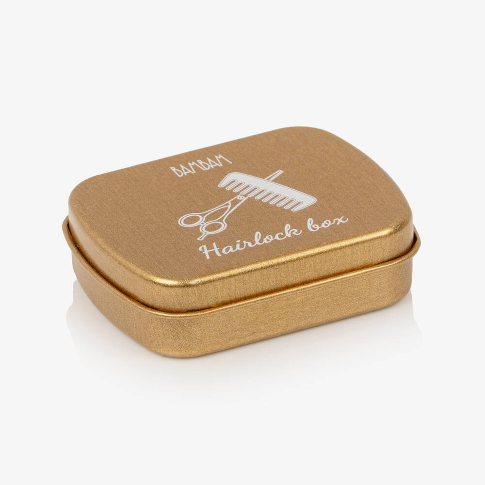 Bam Bam-Gold Hairlock Box Keepsake (5.5cm) | Childrensalon
