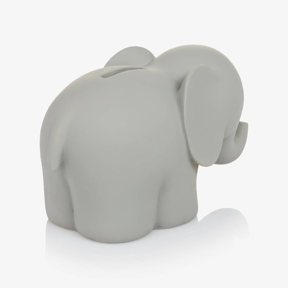 Bam Bam-حصالة نقود علي شكل فيل سيراميك لون رمادي (18 سم) | Childrensalon