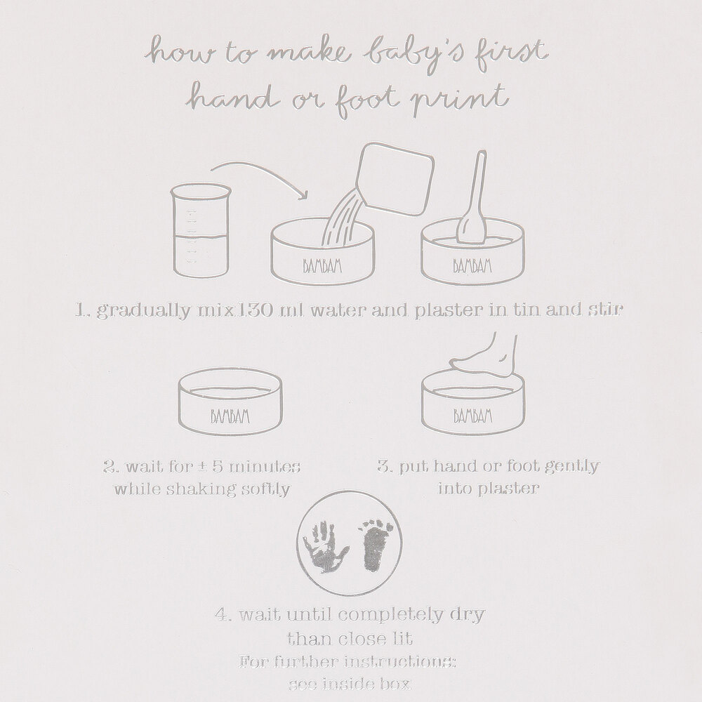 Bam Bam-علبة جبص لطبعة يد و قدم الطفل (15سم) | Childrensalon