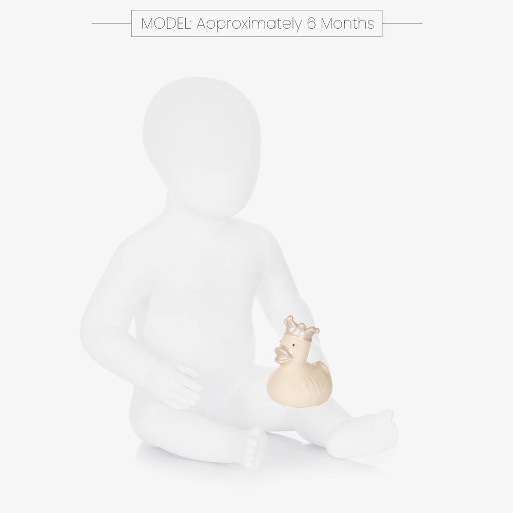 Bam Bam-Кремовая резиновая уточка для ванны (7см) | Childrensalon