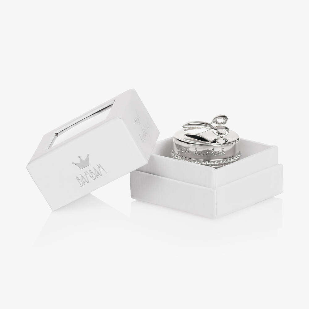 Bam Bam-Silver Plated Hairlock Box (5cm) | Childrensalon