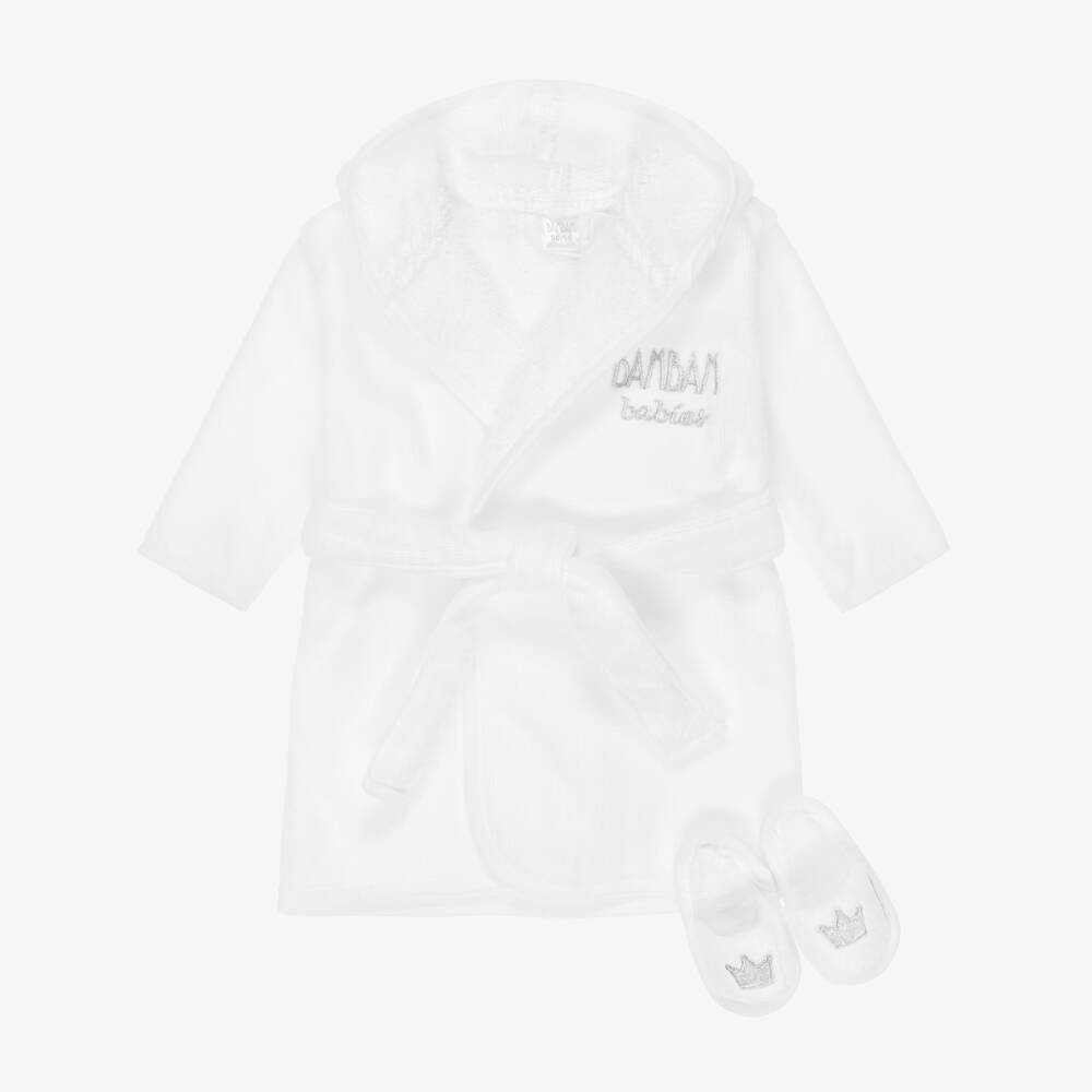 Bam Bam-Белый подарочный комплект с халатом для малышей | Childrensalon
