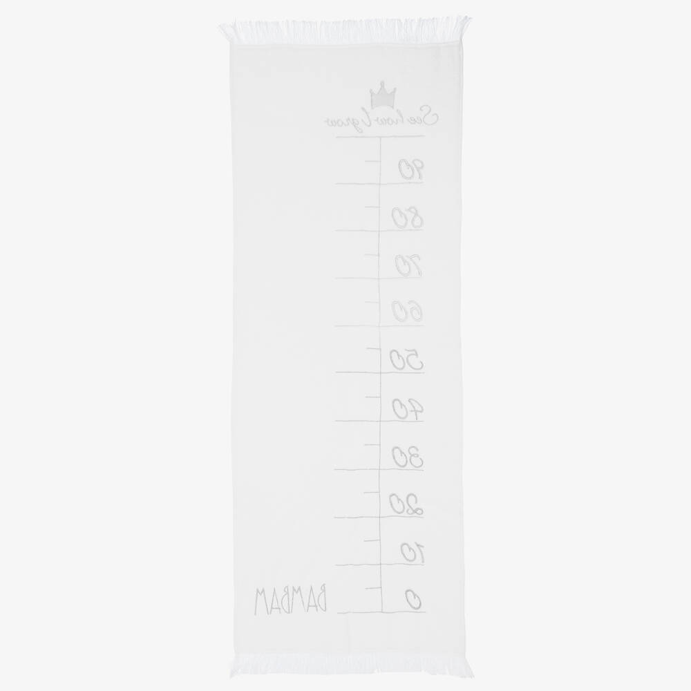 Bam Bam-White See How I Grow Towel (125cm) | Childrensalon