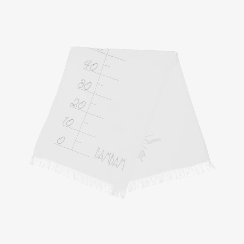 Bam Bam-White See How I Grow Towel (125cm) | Childrensalon