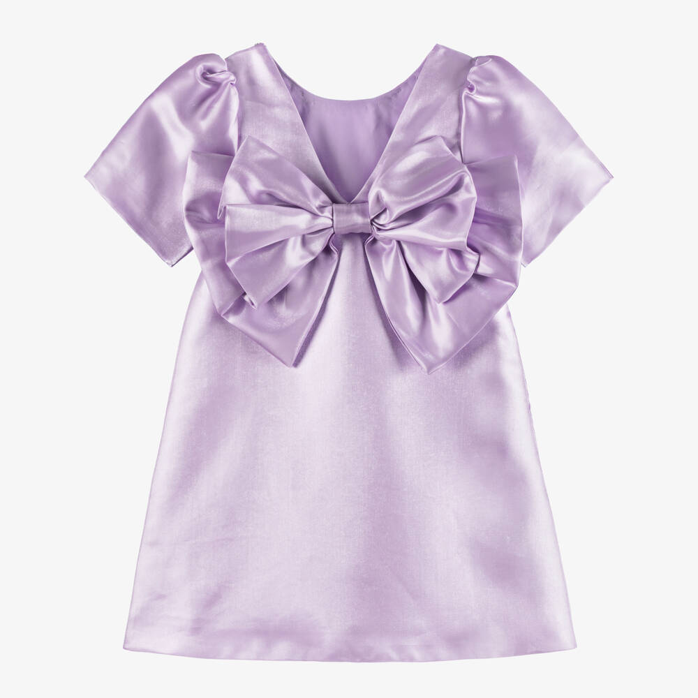 BCBGMAXAZRIA-Girls Glossy Lilac Satin Dress | Childrensalon