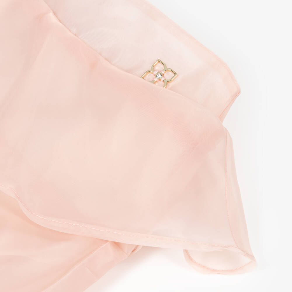 BCBGMAXAZRIA-Girls Pink Organza Tiered Ruffle Skirt | Childrensalon
