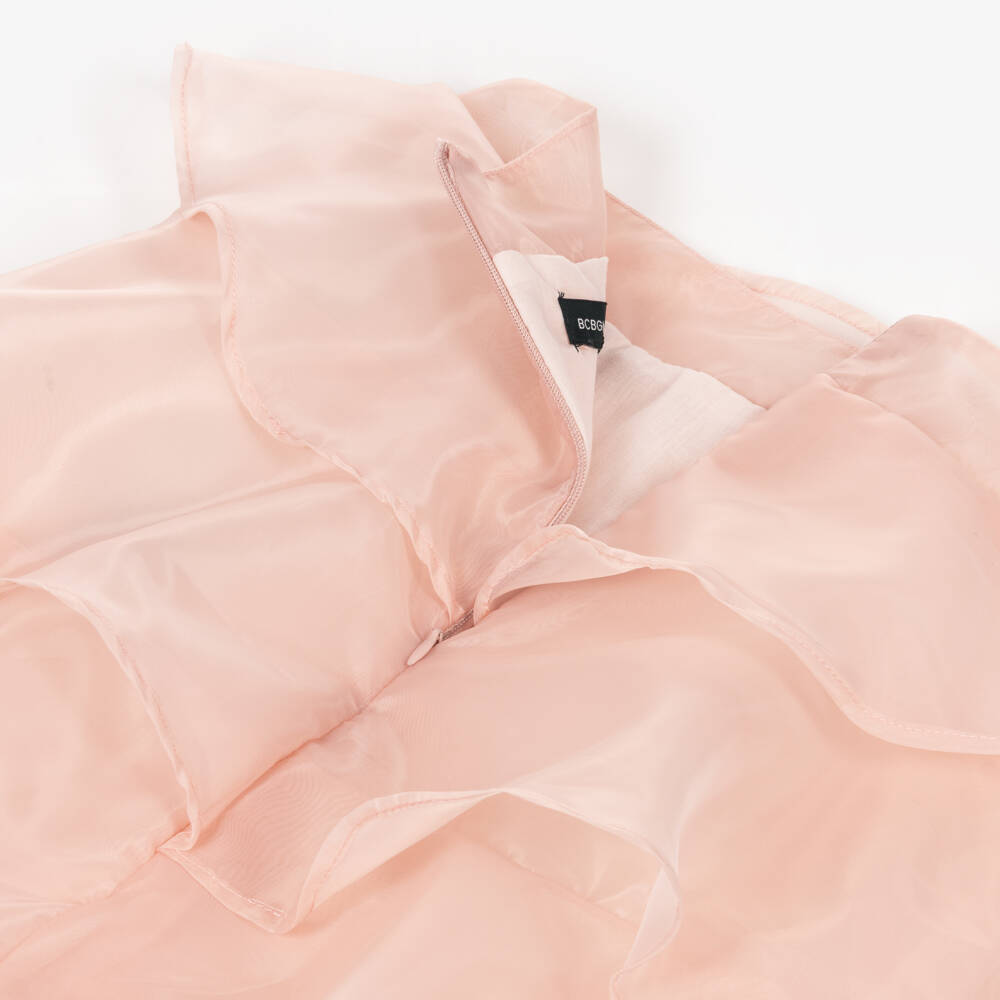 BCBGMAXAZRIA-Girls Pink Organza Tiered Ruffle Skirt | Childrensalon