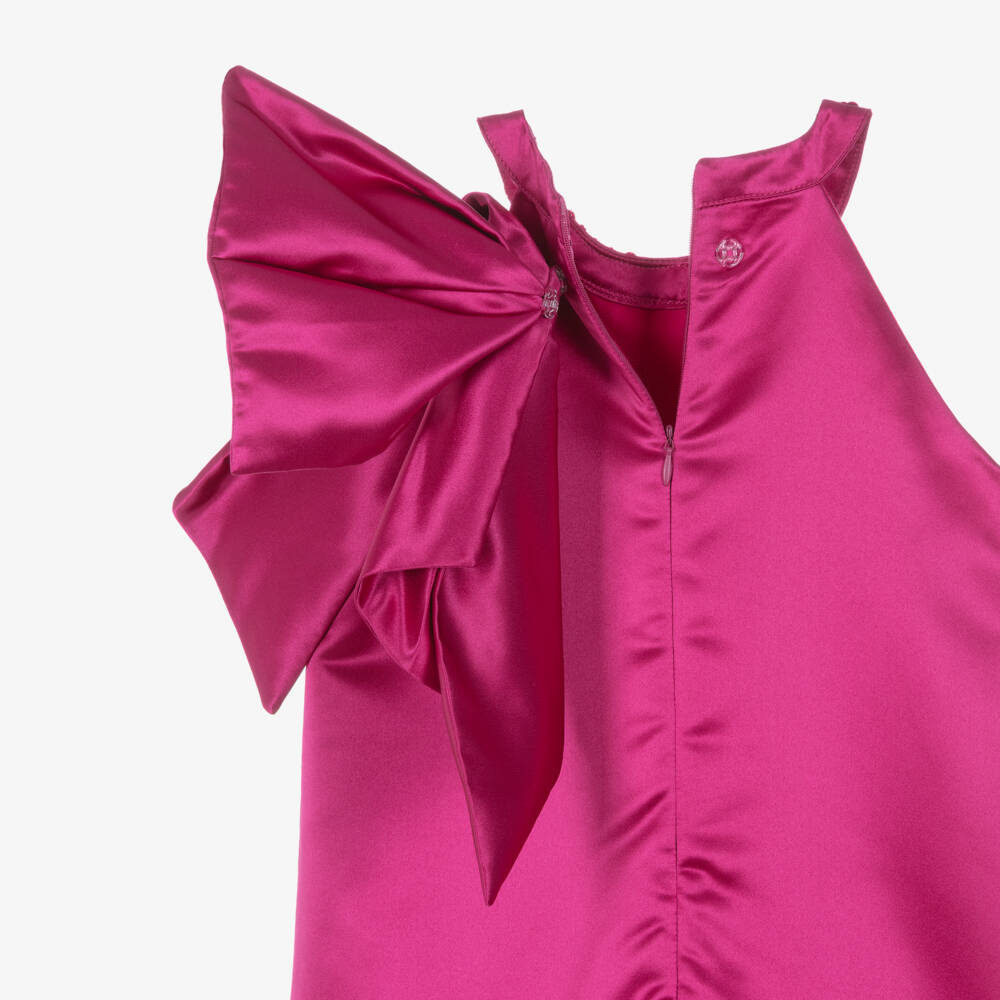 BCBGMAXAZRIA-Платье розовое из атласа с пайетками на шее для девочек | Childrensalon