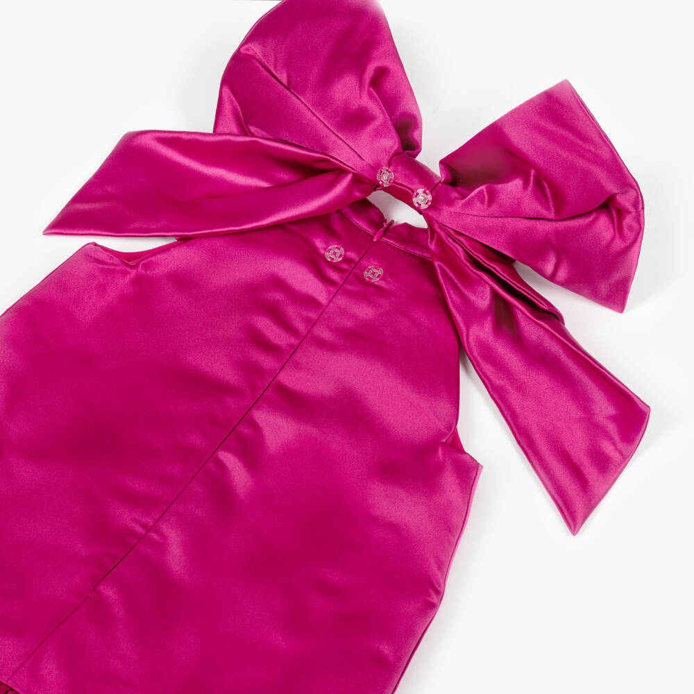 BCBGMAXAZRIA-Girls Pink Sequin Halter Neck Satin Dress | Childrensalon