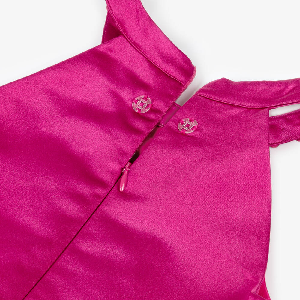 BCBGMAXAZRIA-Girls Pink Sequin Halter Neck Satin Dress | Childrensalon