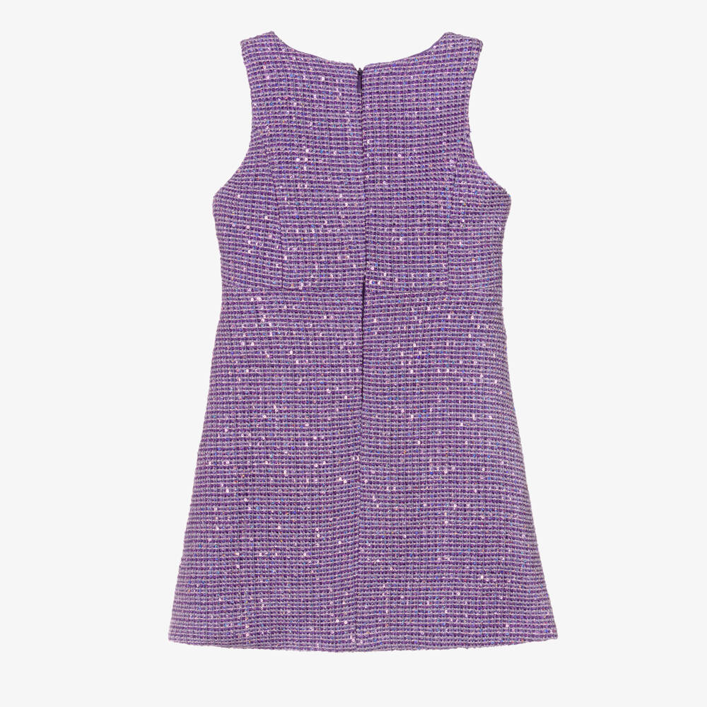 BCBGMAXAZRIA-Girls Sparkly Purple Tweed Dress | Childrensalon