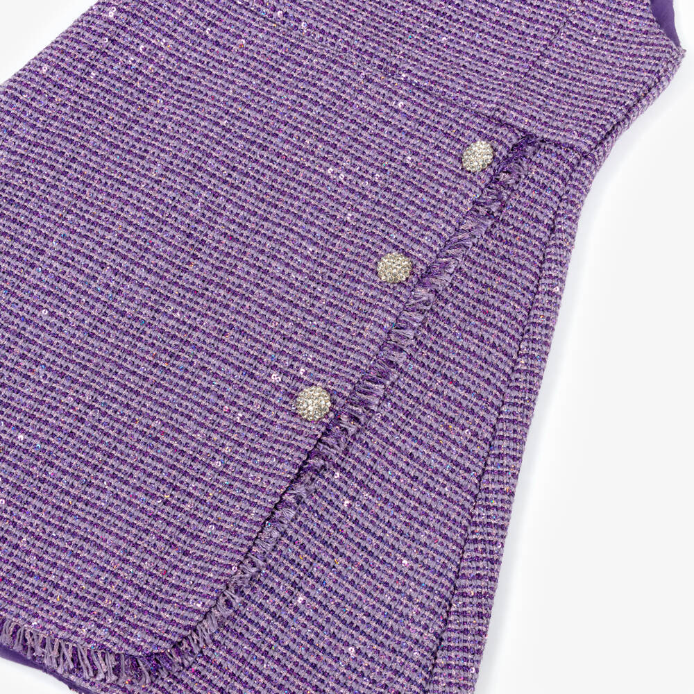 BCBGMAXAZRIA-Girls Sparkly Purple Tweed Dress | Childrensalon